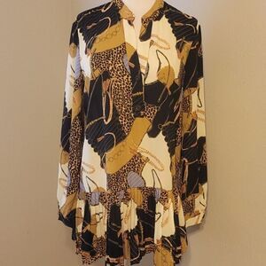 Zara basic pleaded blouse size xs‎